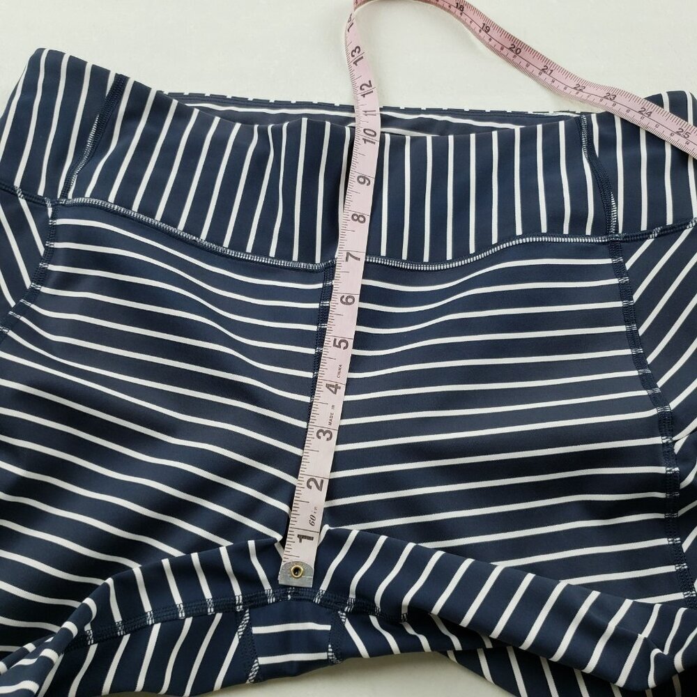 Athleta Contender 7/8 High Rise Legging Womens XL Blue Stripe 25" Stretch Tight - Picture 12 of 14